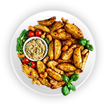 Potato Wedges With Bacon & Cheese 